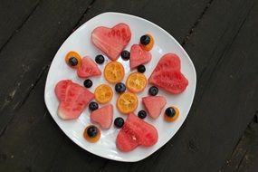 watermelon and blueberries