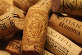 corks from different wine bottles