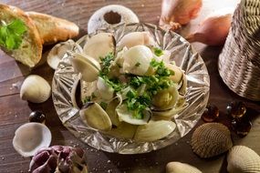 dish made of shells