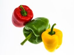 red, green and yellow peppers