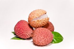 the sweet pink fruits of a lychee