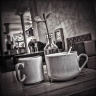 coffee cup monochrome photo