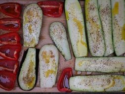 grilled vegetables in olive oil