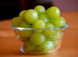 green grapes in a glass plate