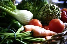 vegetables in the basket