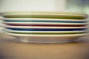 colorful plates on table