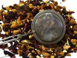 fruit tea and tea strainer