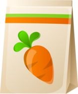 drawing of bag with carrot seeds