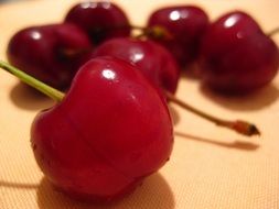 ripe sweet cherry on the table