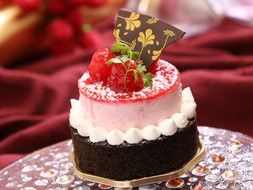 Beautiful cake with the raspberry and chocolate