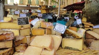 Cheese counter in the market