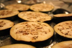 sliced healthy eggplant