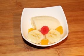 a plate of healthy fruits such as banana