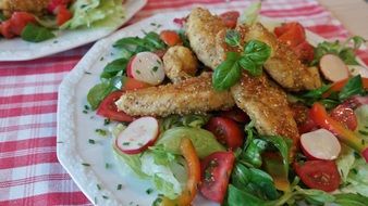 low-calorie salad with chicken