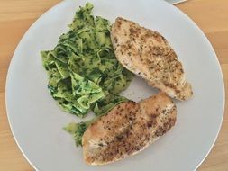 healthy food, chicken with vegetables