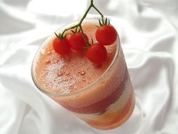 milk dessert with tomatoes