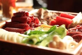 plate with different types of meat