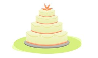 sweet wedding cake as a drawing