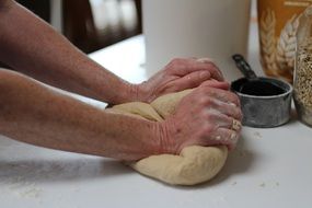 Cooking fresh homemade bread