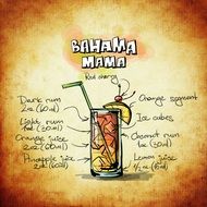 bahama mama alcoholic cocktail