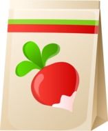 drawing of bag with radish seeds