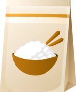 drawing of bag with rice seeds