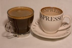 espresso in a glass mug