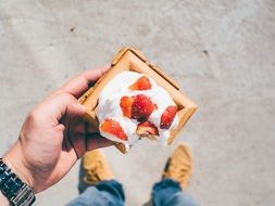 picturesque strawberries waffles