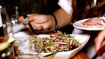 vegetable salad in a restaurant