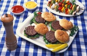 hamburgers on a plate