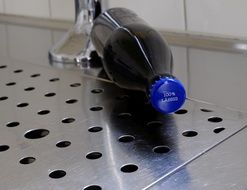 bottle beer blue cap close-up