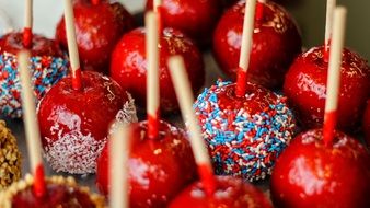 appetizing candy apples