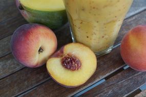 yellow smothie of peach