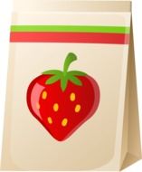 strawberry on bag drawing