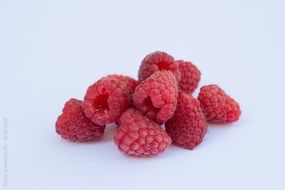 isolated raspberries