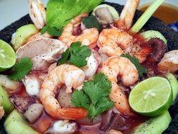 fresh seafood from shrimp