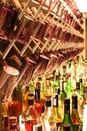 alcohol bottles in cocktail bar