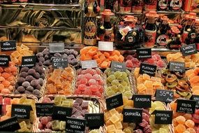 boqueria fruit market colorful view