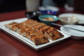 Chinese food in the dining room
