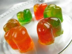 multi-colored jelly on a plate