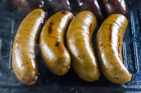 grilled sausages in summer