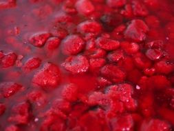 raspberry cake surface