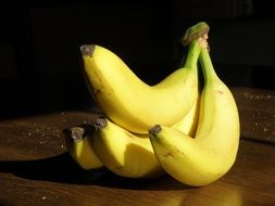 cluster of yellow fresh bananas