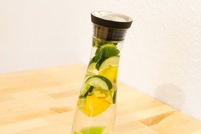 detox water in the glass carafe