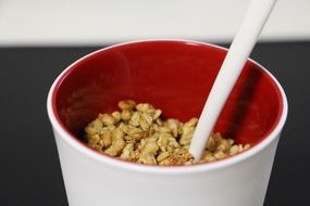 muesli and milk healthy breakfast