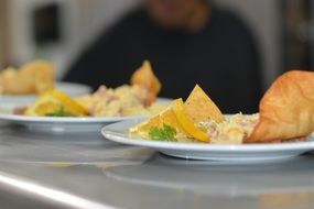 mexican food on a plate in a restaurant