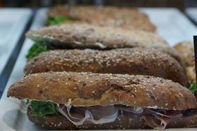 bread with meat snack