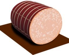 sliced pork sausage, illustration