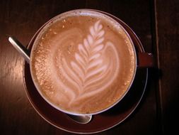 latte art, leaves