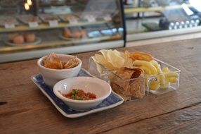 Snack plate in a restaurant